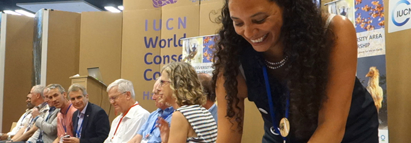 2016 10 13 thumb Patricia Zurita BirdLife International Chief Executive Officer was first to sign. Haribon is the BirdLife partner in the Philippines